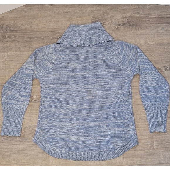 Jason Maxwell Blue Long Sleeve Cowl Neck Knit Sweater Size Medium - Picture 7 of 10